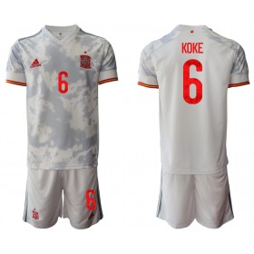 Koszulka Hiszpania KOKE 6 Dziecięcy Wyjazdowe Stroje Piłkarskie Euro 2020 Krótki Rękaw
